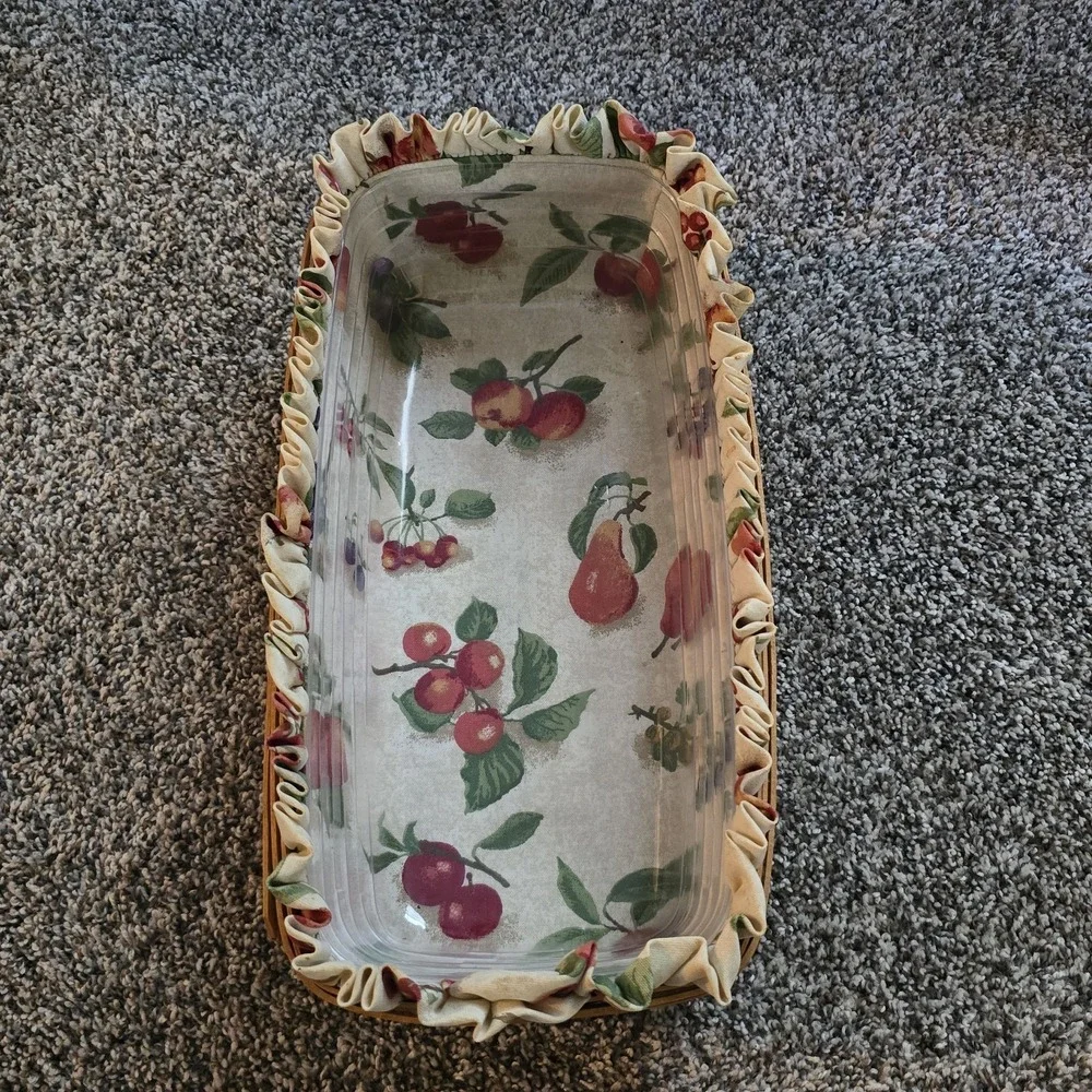 LONGABERGER 2001 Bread Basket Fruit Medley Liner Plastic Protector